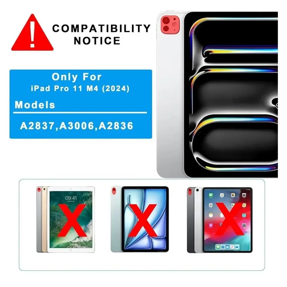 for 2024 iPad Pro 11-inch (M4) Case with Keyboard - 7 Color Backlit Detachable